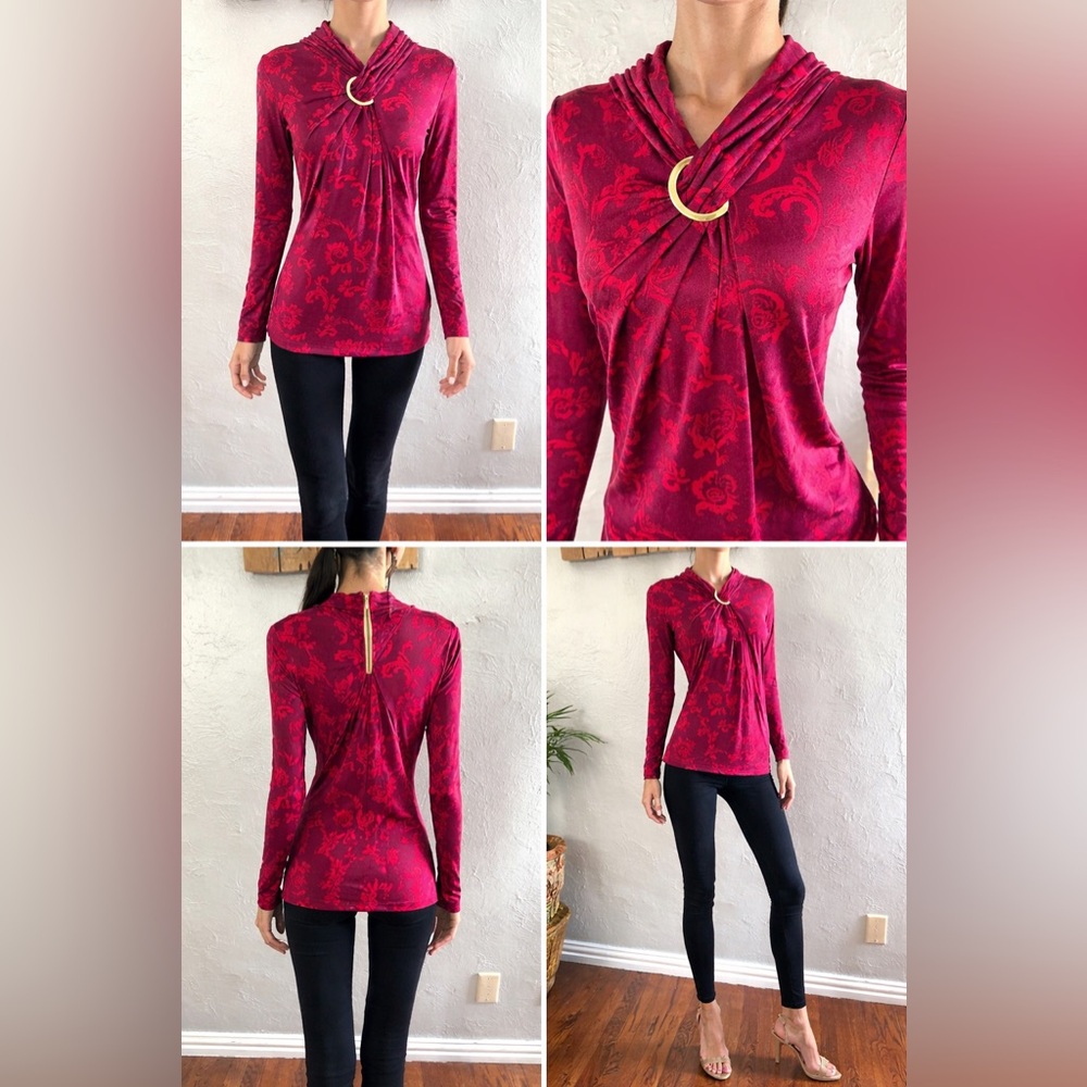 Liz Claiborne Floral Top | Petite Large